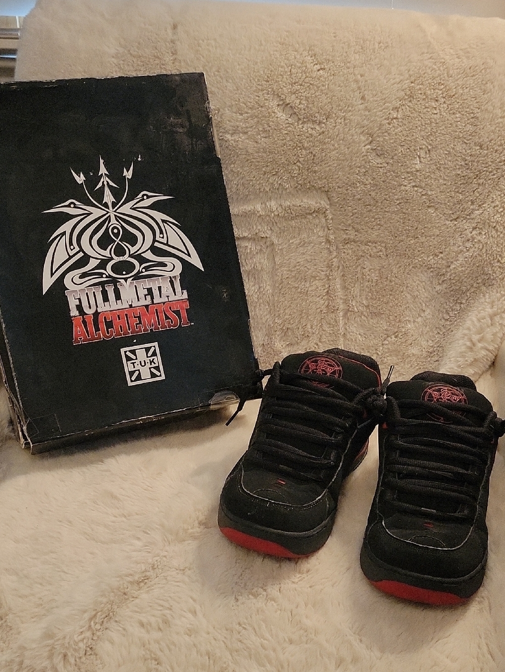 T.U.K Fullmetal Alchemist Black and Red Skate Sneakers